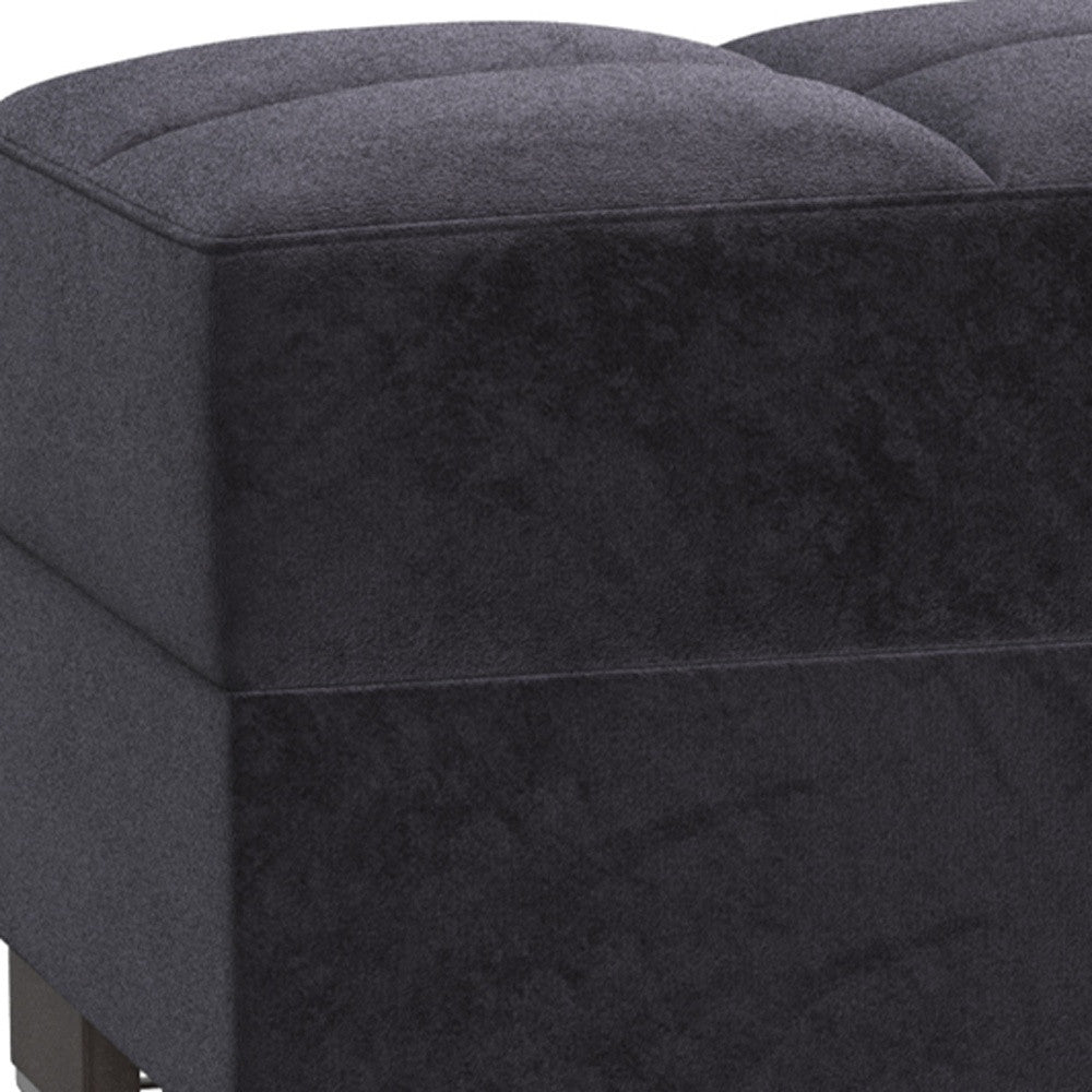 52" Black and Brown Microfiber Tufted Storage Ottoman-2