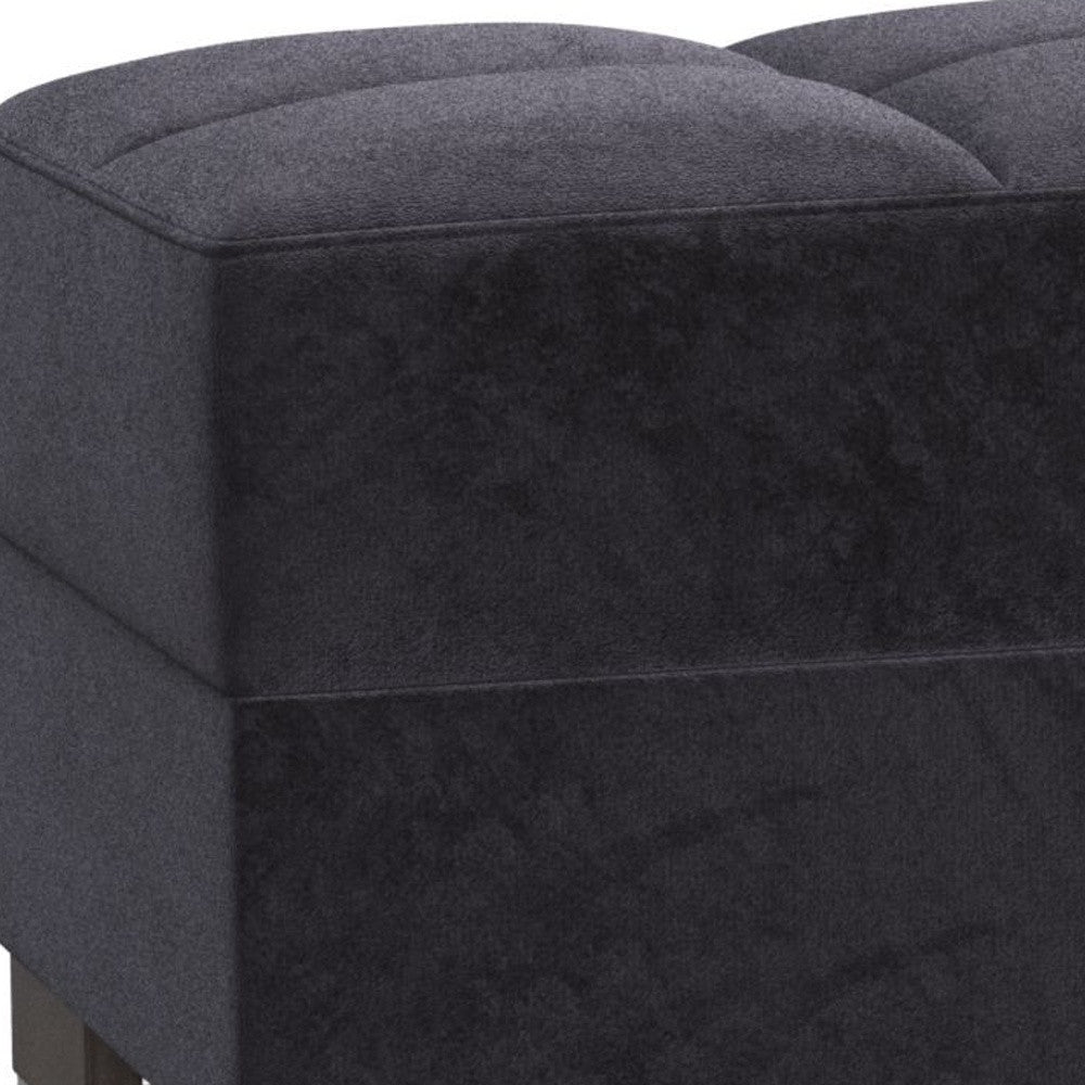52" Black and Brown Microfiber Tufted Storage Ottoman-2