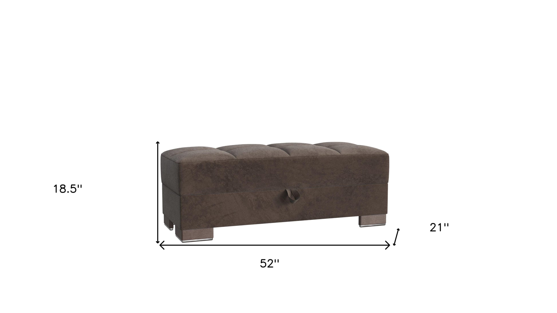 52" Brown Tufted Microfiber Storage Ottoman-7