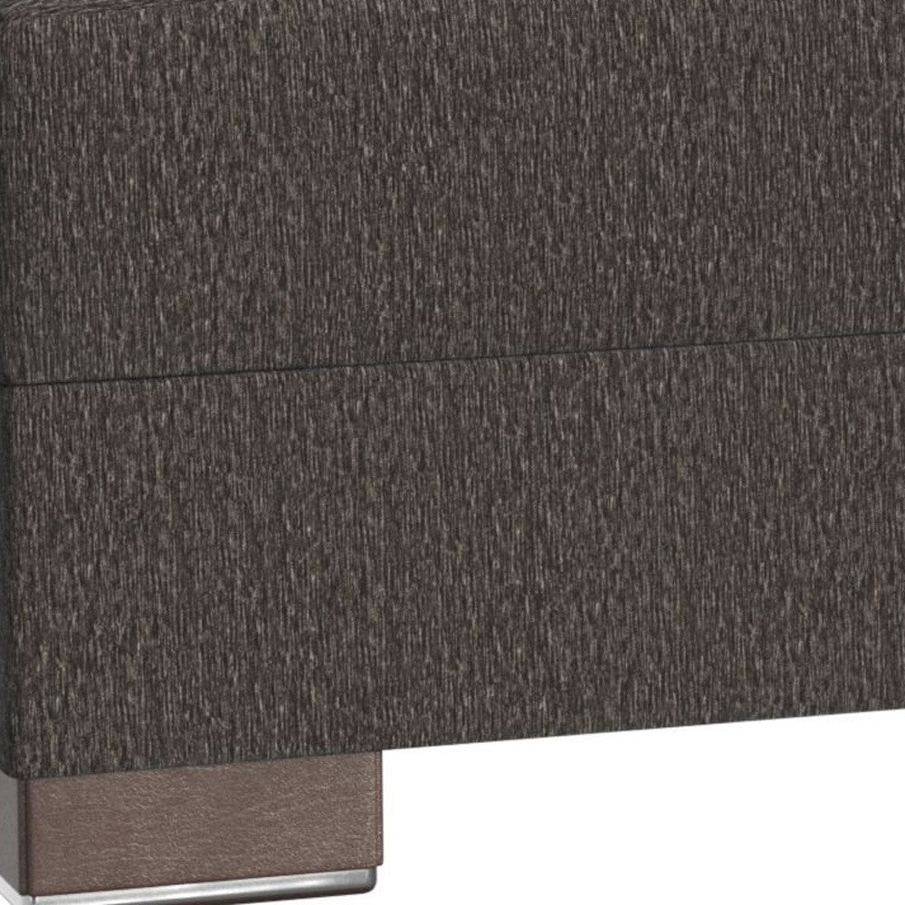 52" Dark Gray and Brown Chenille Tufted Storage Ottoman-2