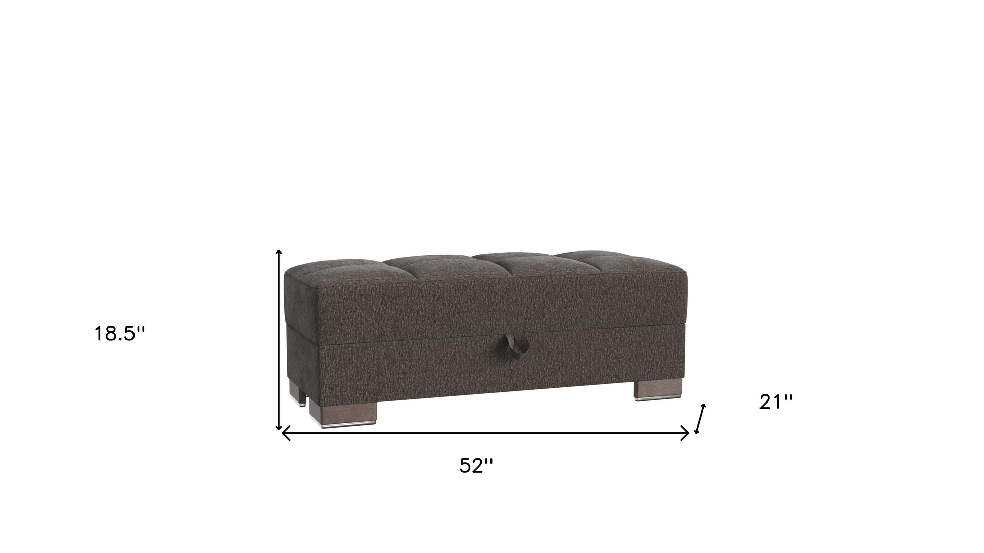 52" Dark Gray and Brown Chenille Tufted Storage Ottoman-7