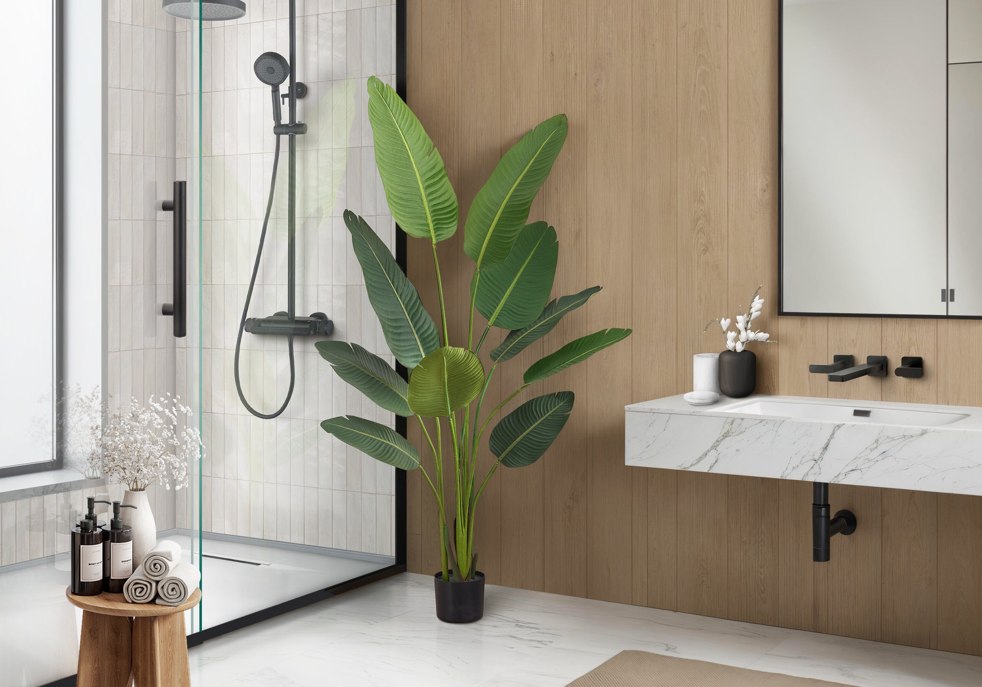 60"H Bird of Paradise Artificial Plant - 5" Pot-Artificial Plant-DECOROLALA