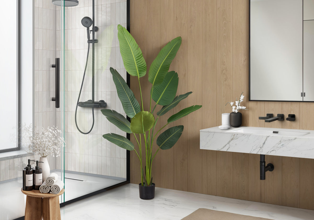 60"H Bird of Paradise Artificial Plant - 5" Pot-Artificial Plants-DECOROLALA