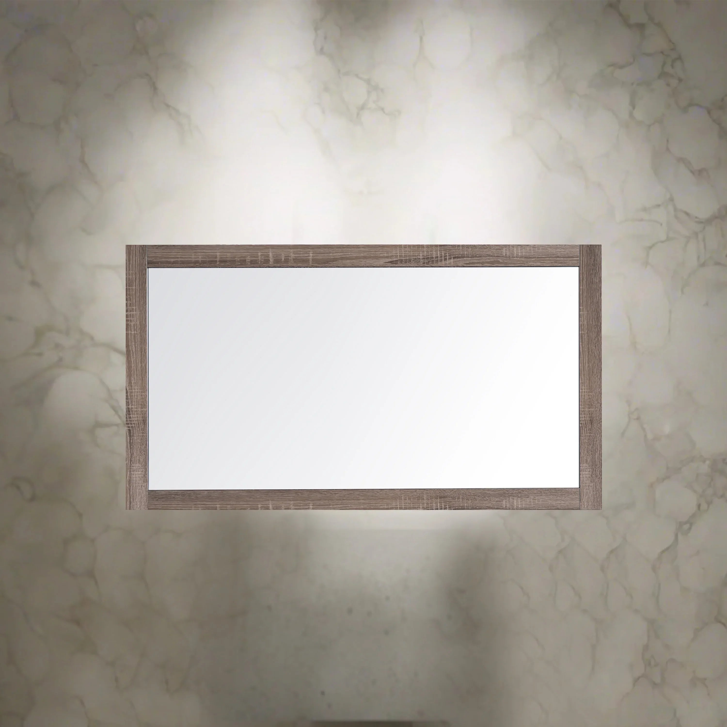 60" Rectangular Mirror with Soft Oak Frame