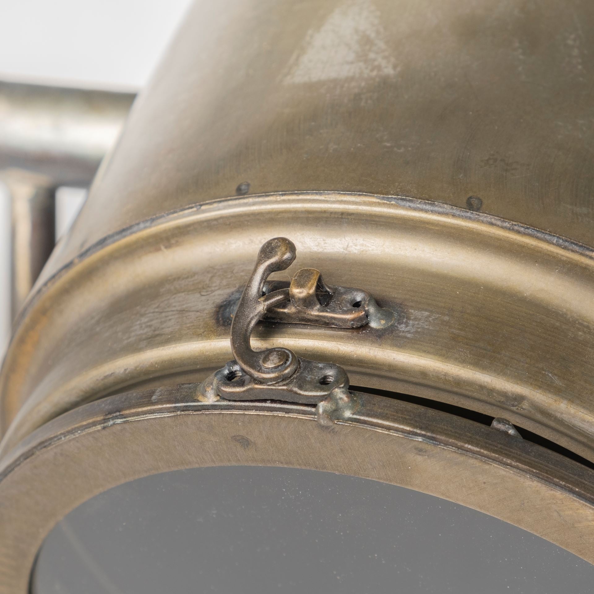 61" Antiqued Gold LED Movie Set Floor Lamp With Gold Metal Shade-Floor Lamps-DECOROLALA