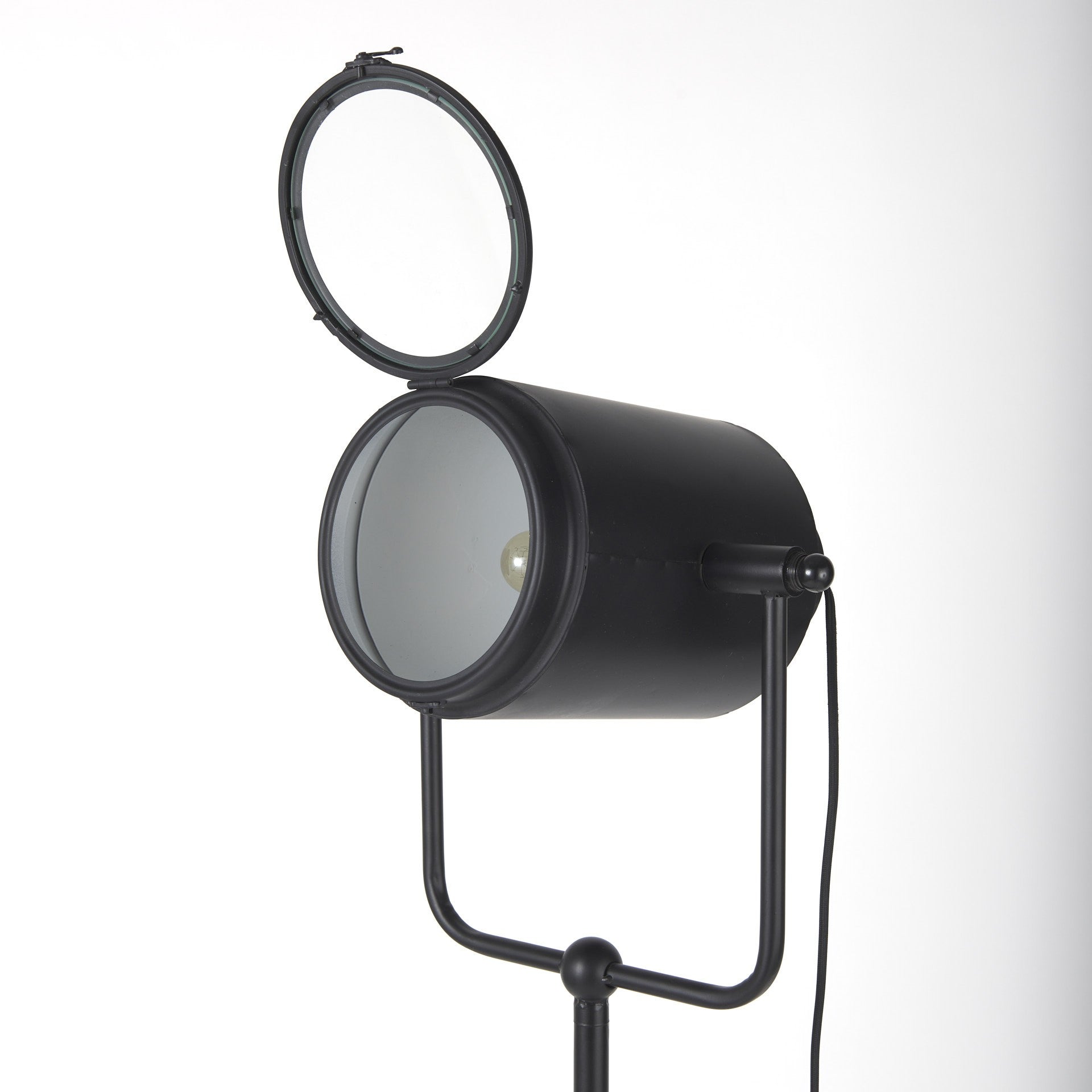 61" Black LED Floor Lamp With Black Metal Shade-Floor Lamps-DECOROLALA