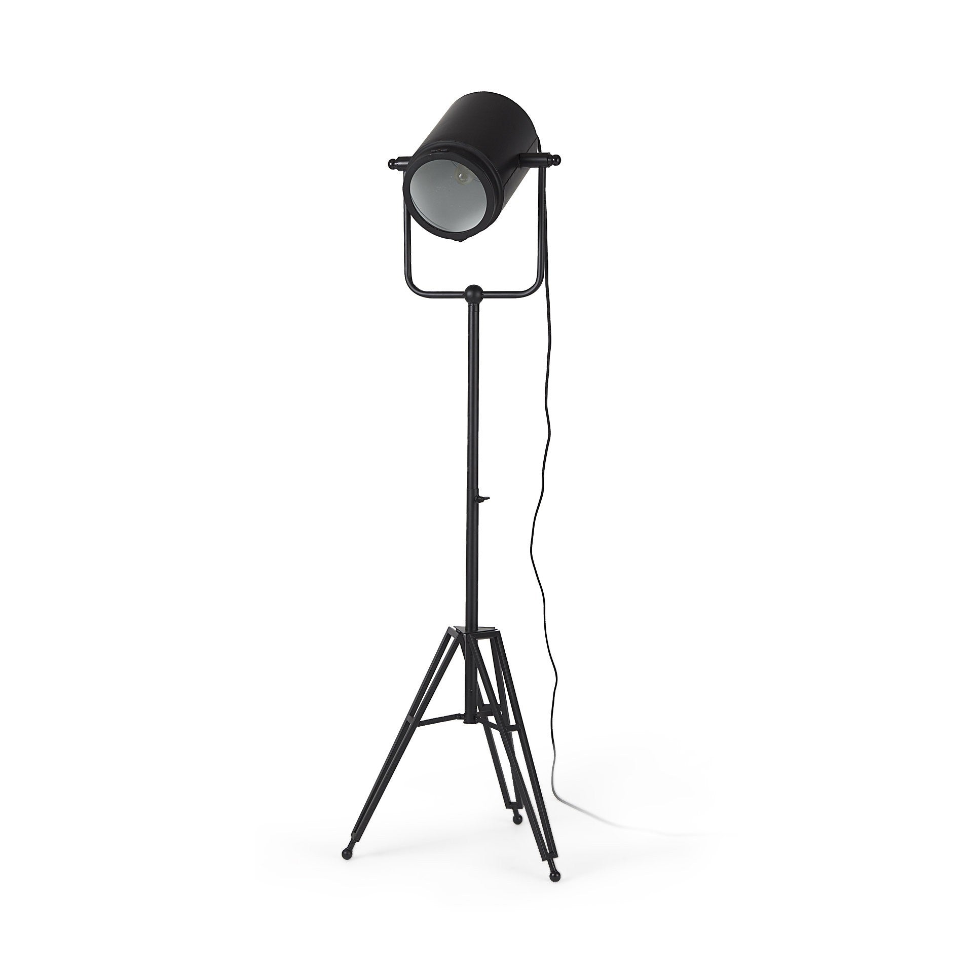 61" Black LED Floor Lamp With Black Metal Shade-Floor Lamps-DECOROLALA