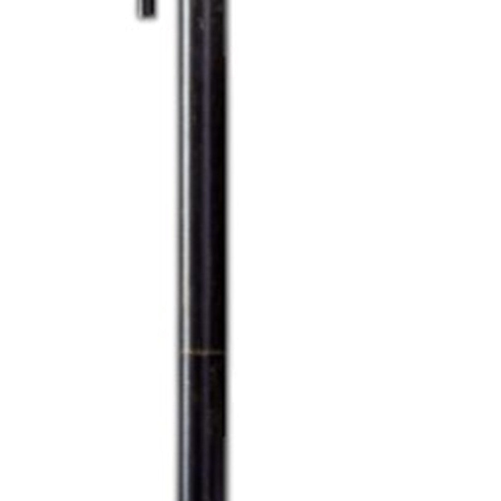 61" Brass Metal Floor Lamp With White Fabric Cylinder Shade-Floor Lamps-DECOROLALA