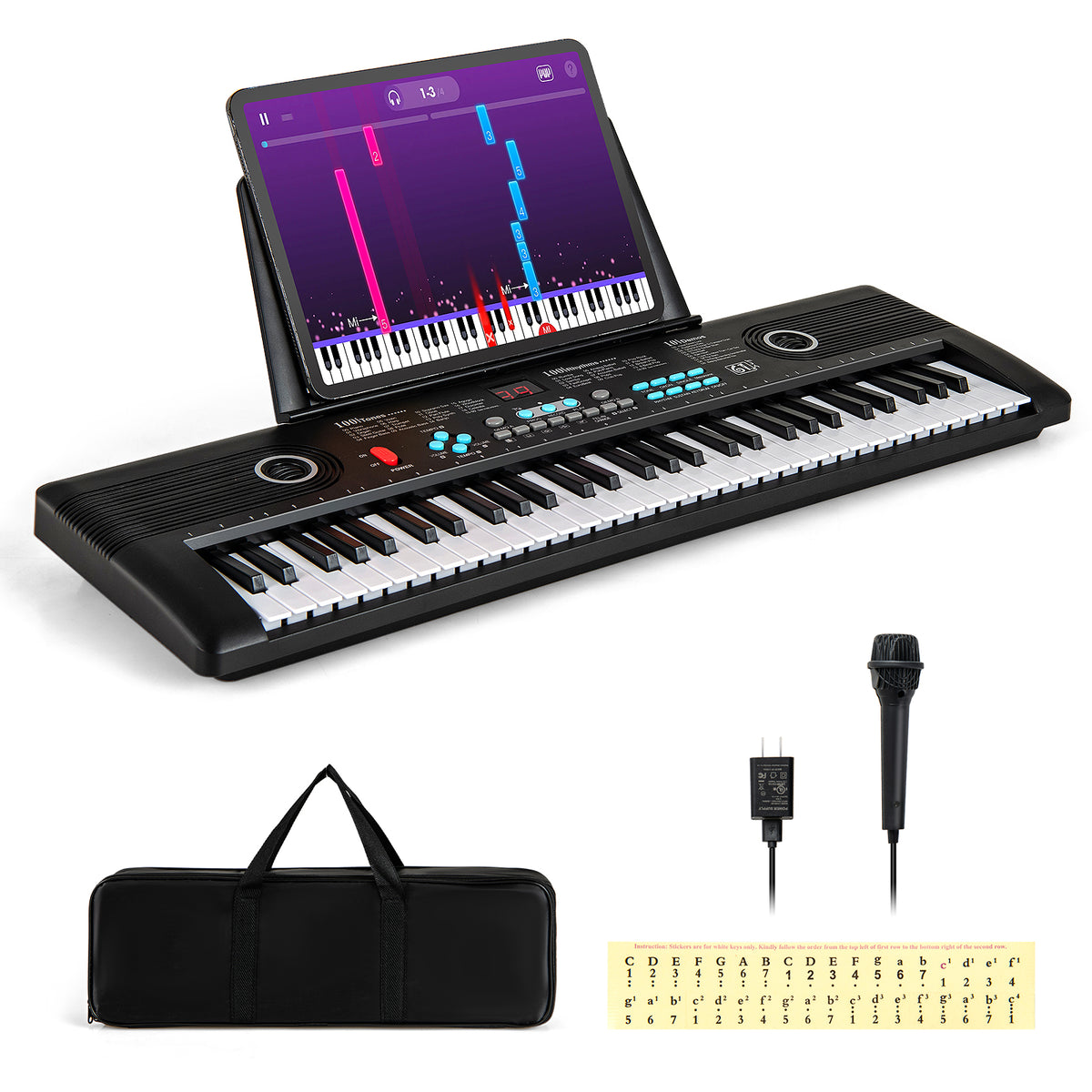 61-Key Portable Digital Keyboard Piano - Beginner Set with Accessories-Pianos & Keyboards-DECOROLALA