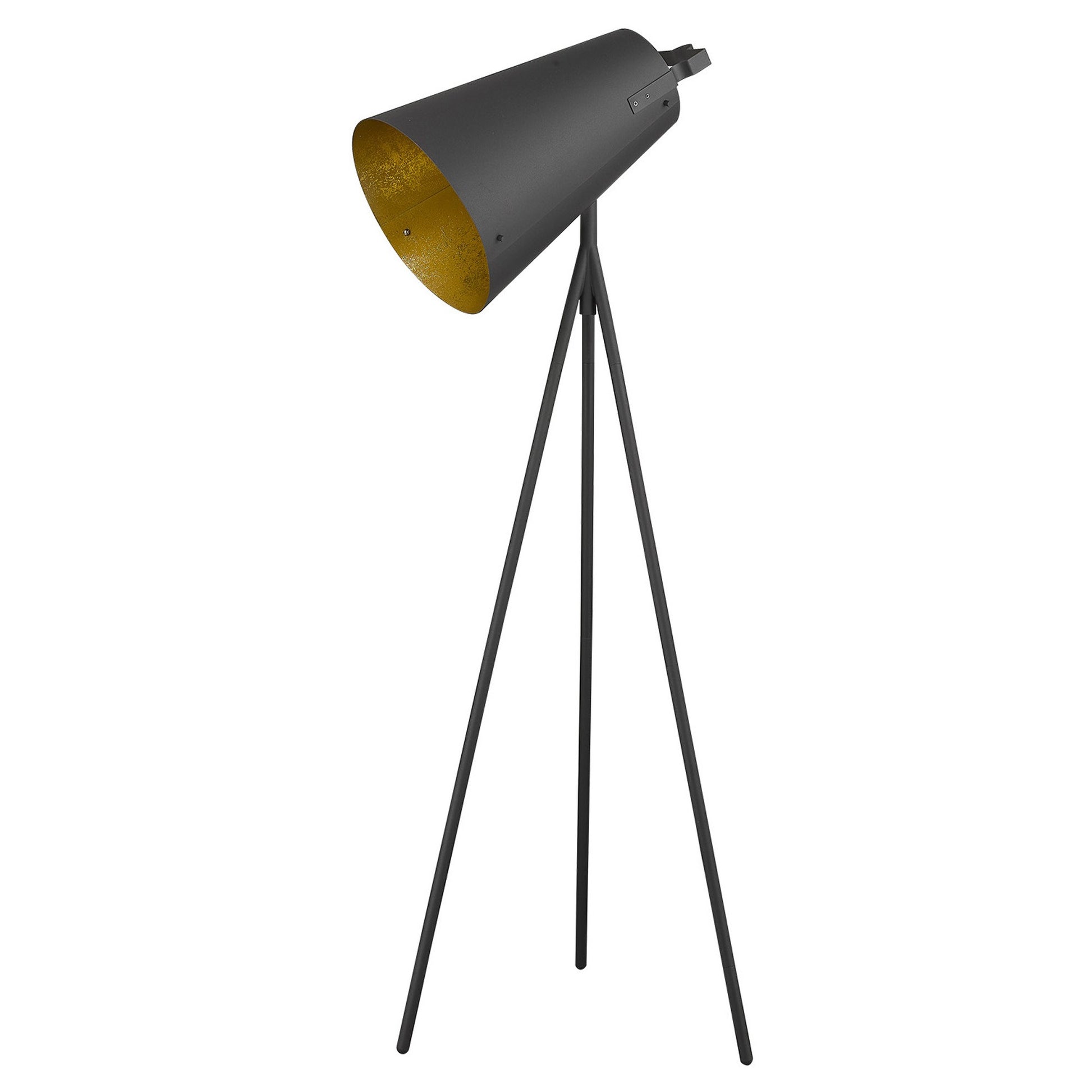 61" Tripod Floor Lamp With Gray Metal Cone Shade-Floor Lamps-DECOROLALA