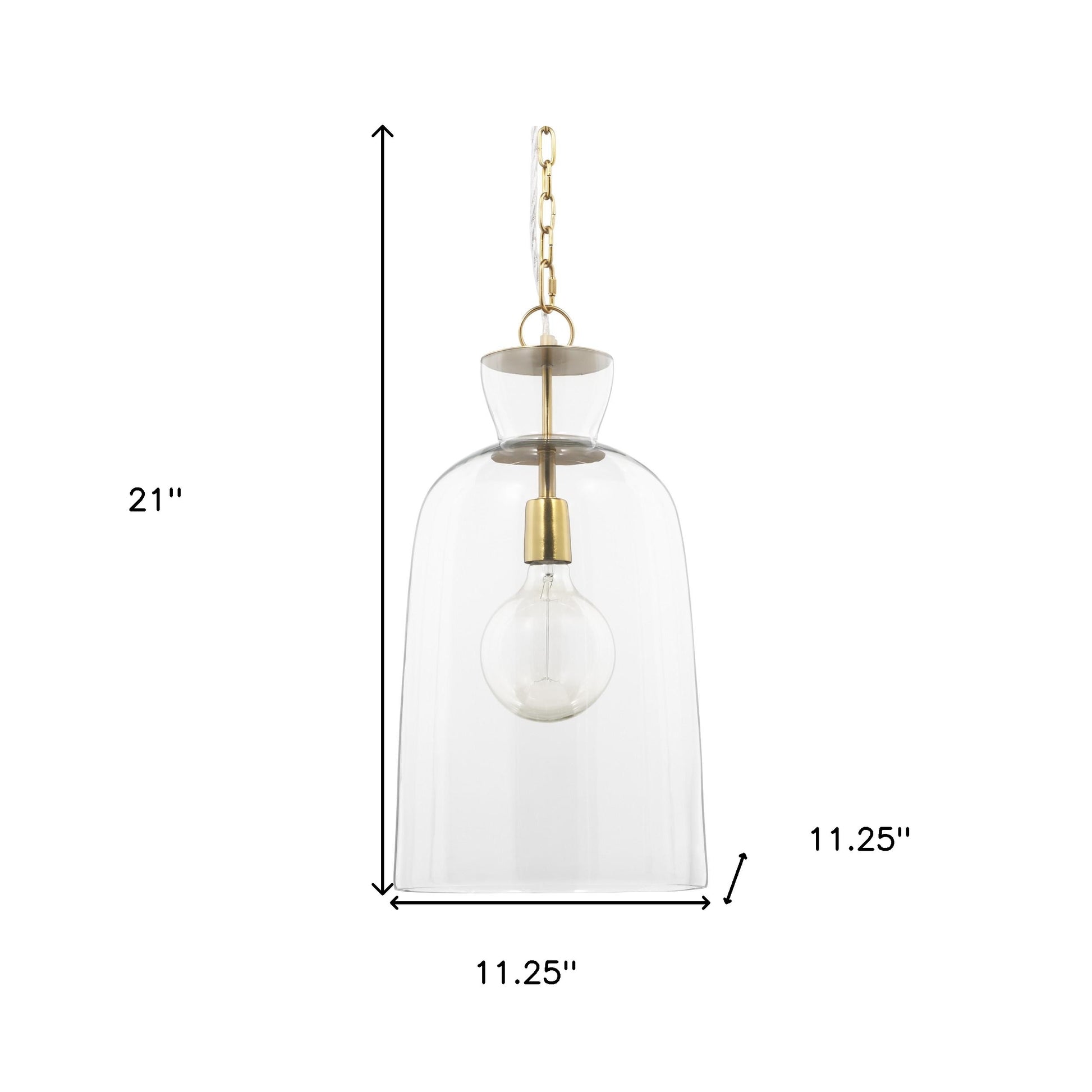 Clear Single Glass Dimmable Ceiling Light With Clear Shades-Pendants-Hanging Lights-DECOROLALA