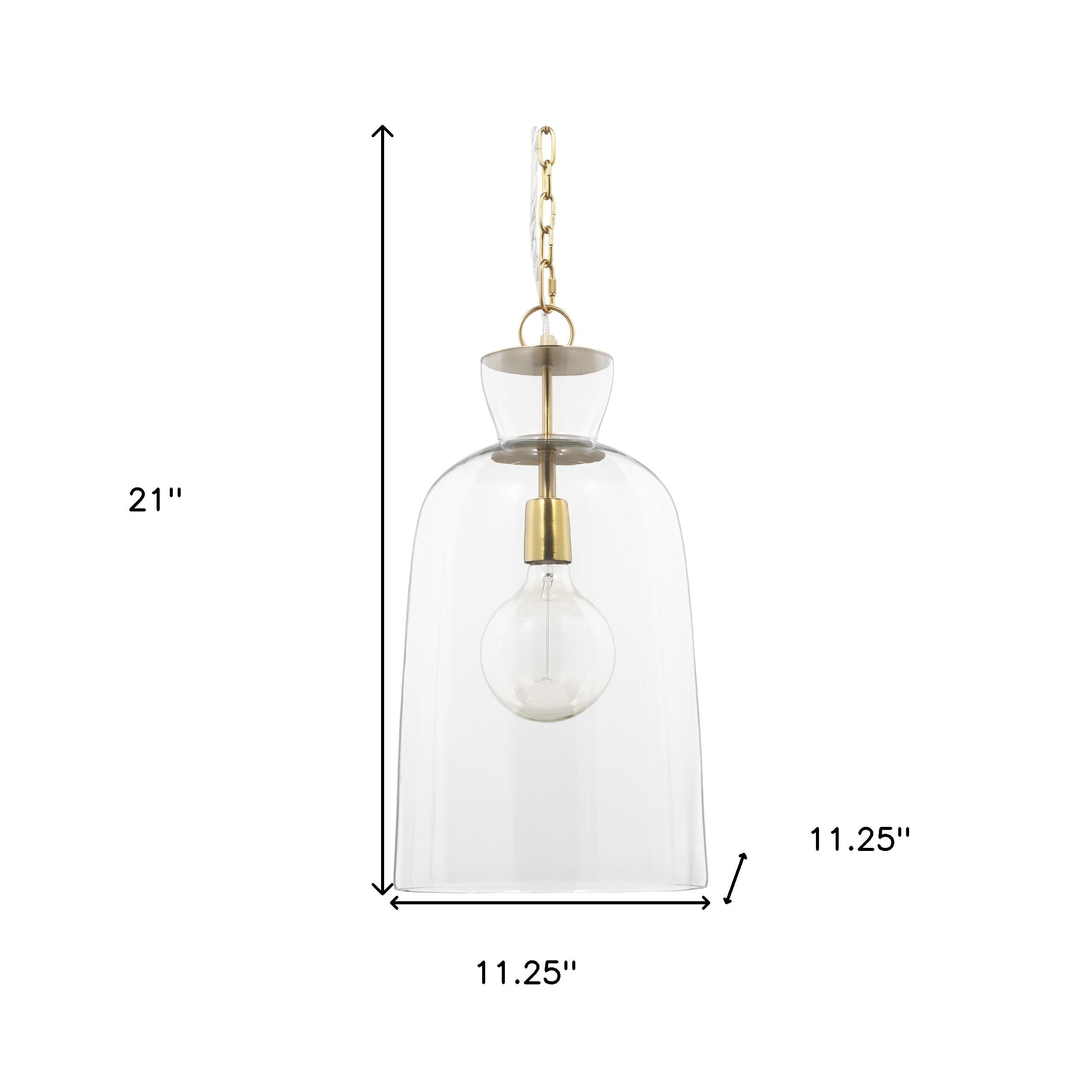Clear Single Glass Dimmable Ceiling Light With Clear Shades-Pendants-Hanging Lights-DECOROLALA