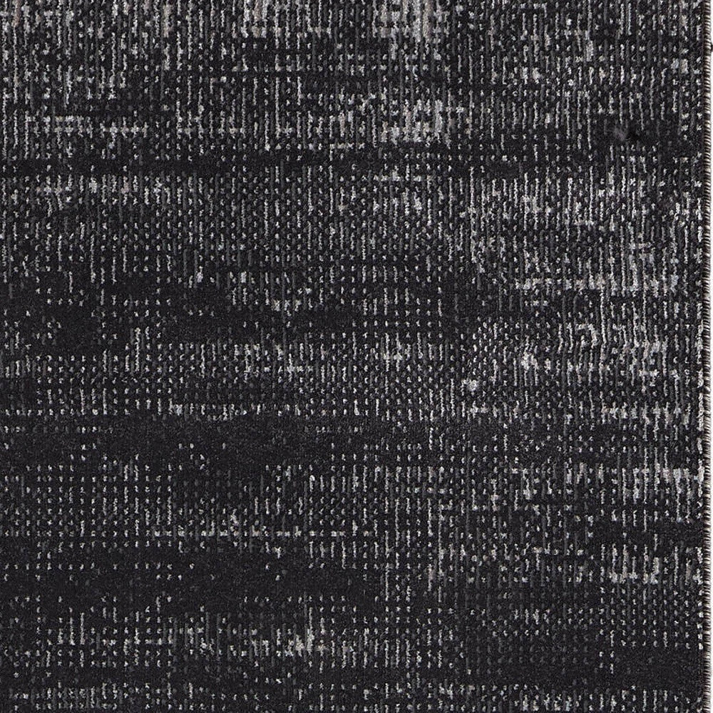 8' Black And Gray Runner Rug-3