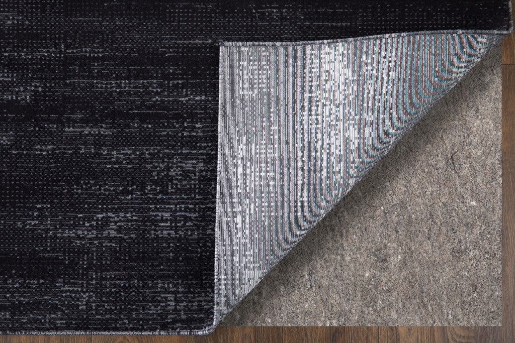 8' Black And Gray Runner Rug-5