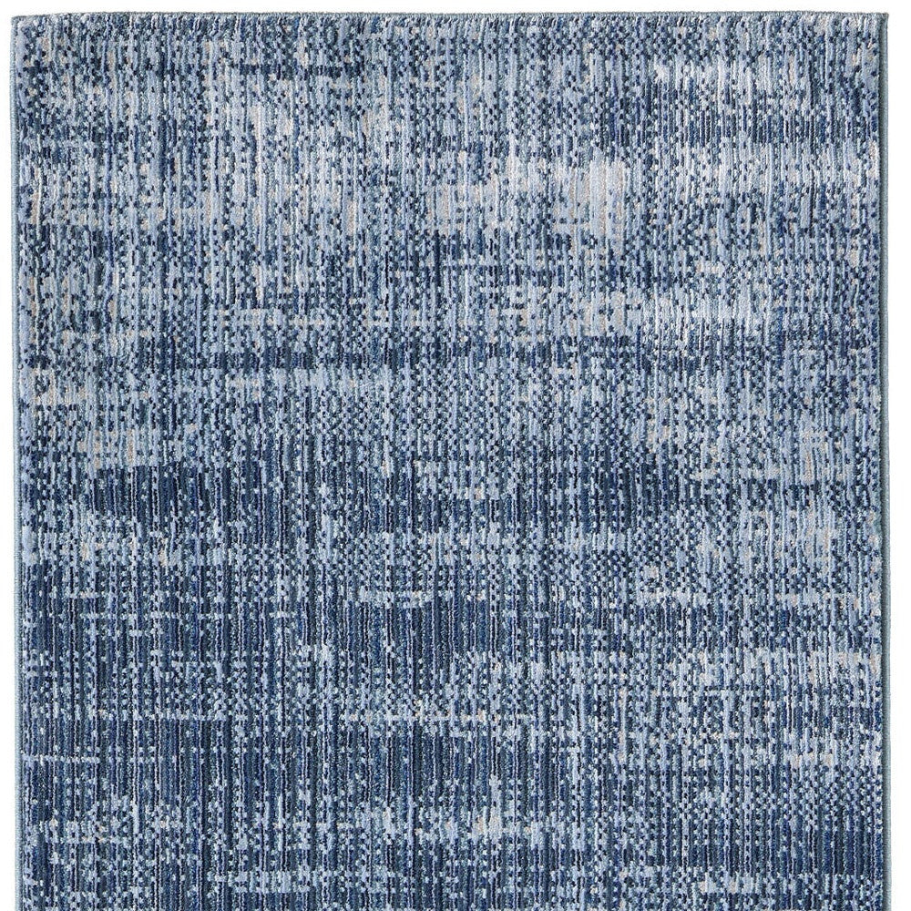 8' Blue And Gray Runner Rug-5
