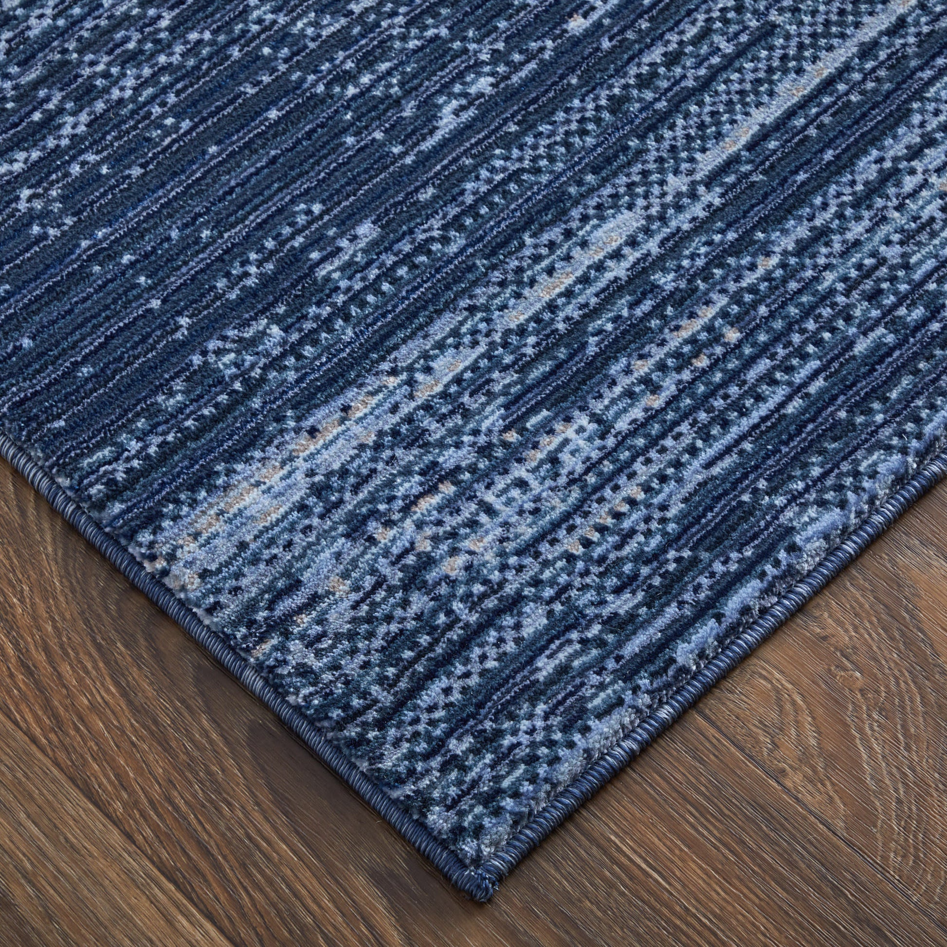 8' Blue And Gray Runner Rug-8