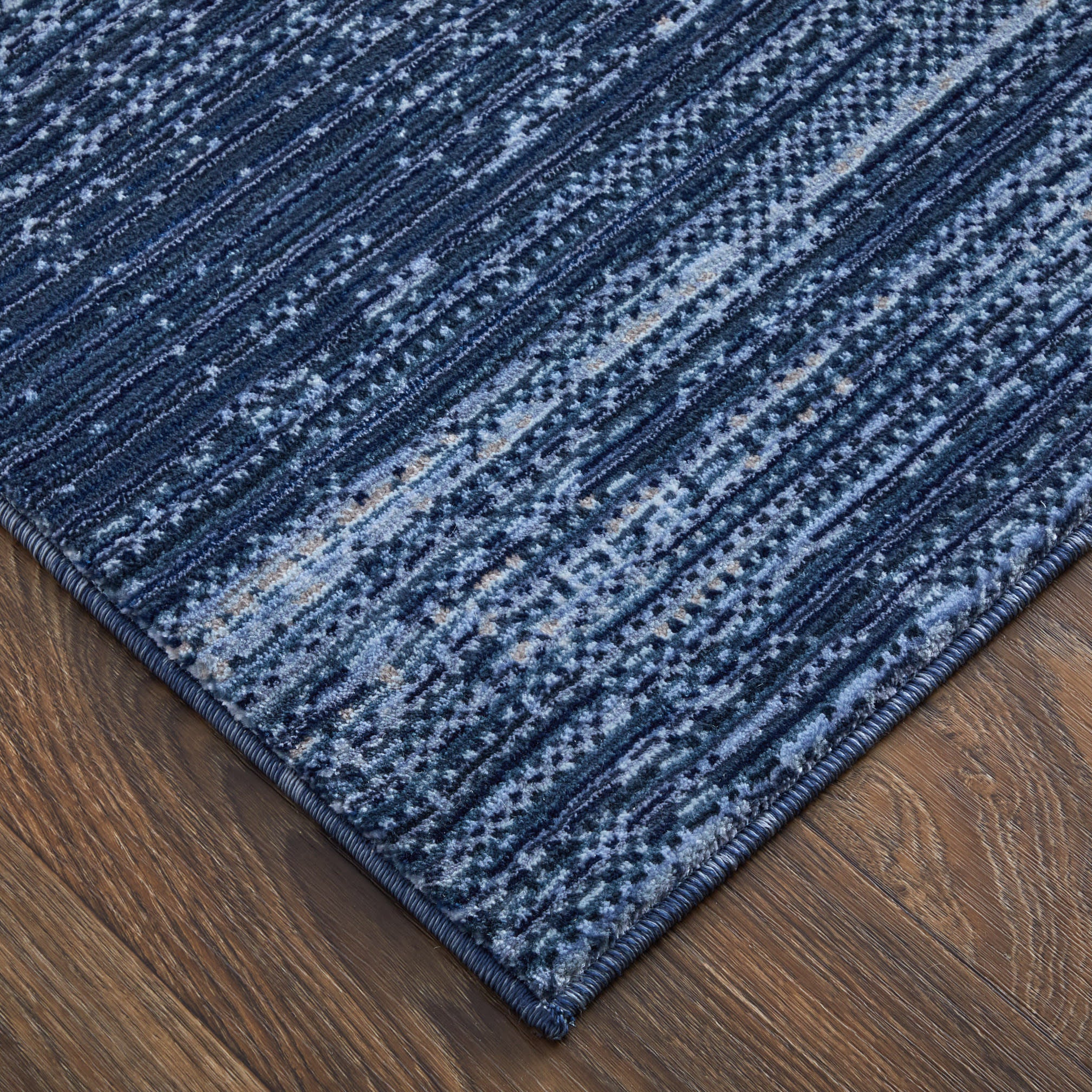 8' Blue And Gray Runner Rug-8