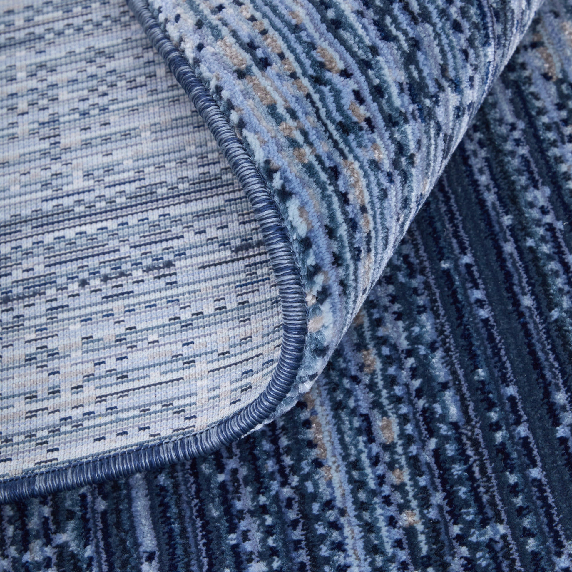 8' Blue And Gray Runner Rug-3