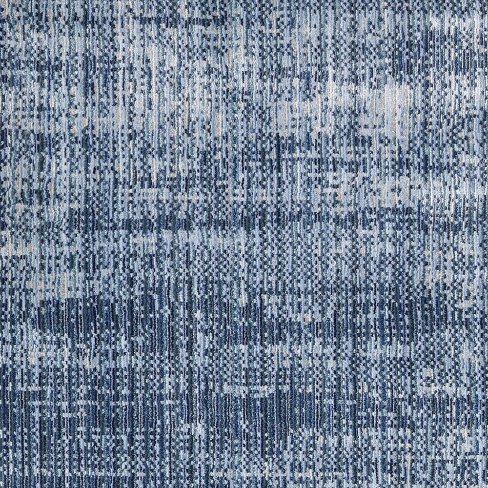 8' Blue And Gray Runner Rug-4