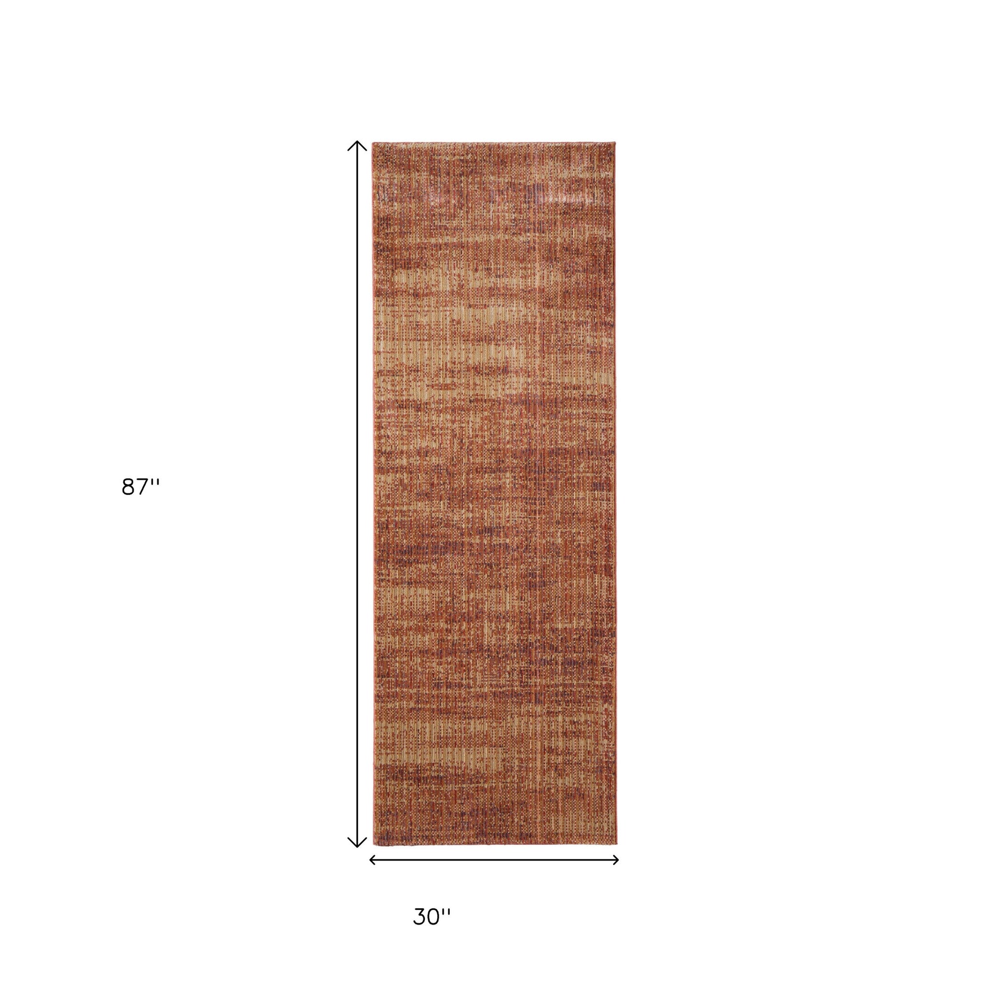 8' Tan And Brown Runner Rug-2