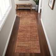 8' Tan And Brown Runner Rug-0