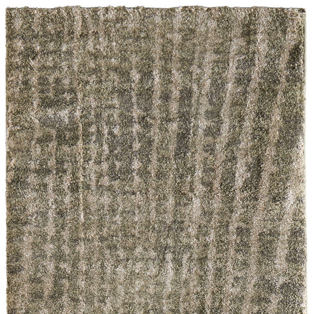 8' Green And Tan Abstract Runner Rug-5