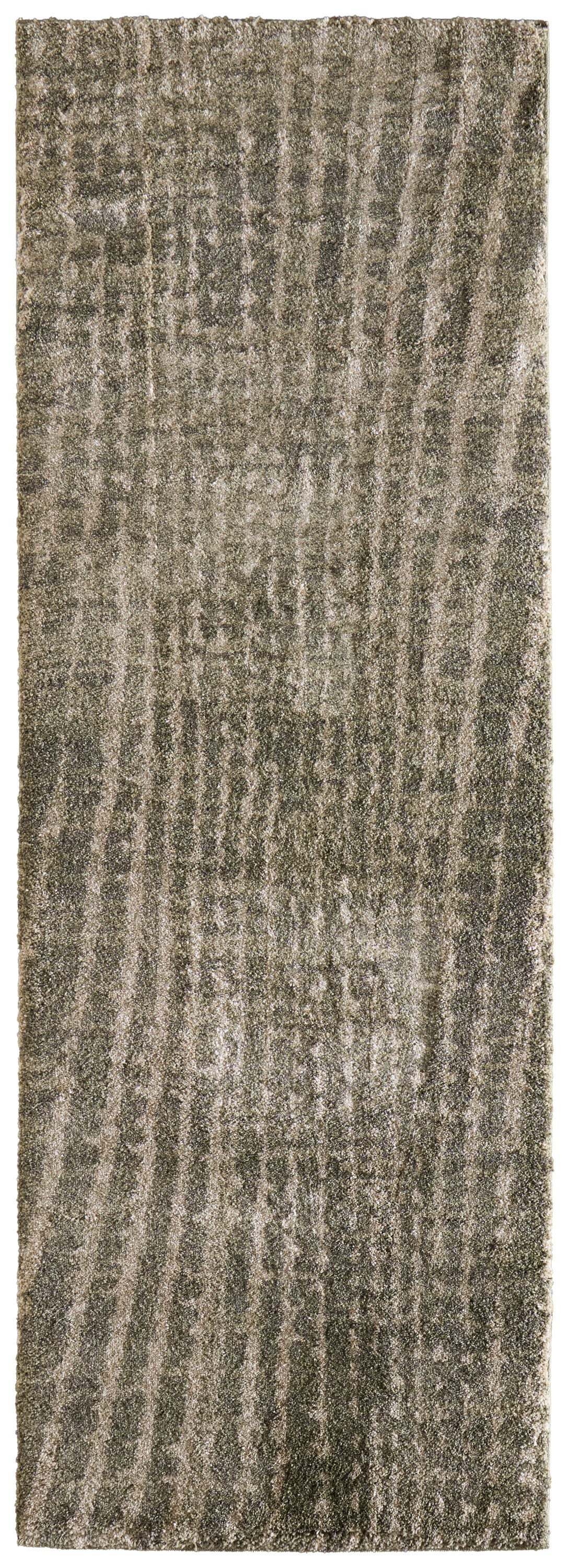 8' Green And Tan Abstract Runner Rug-1