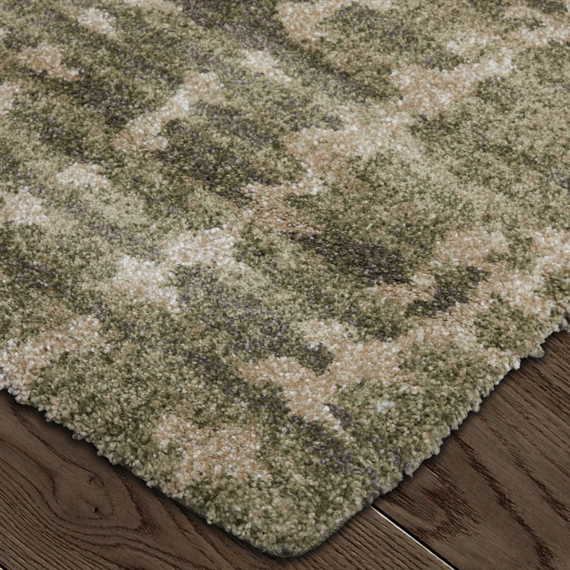 8' Green And Tan Abstract Runner Rug-7