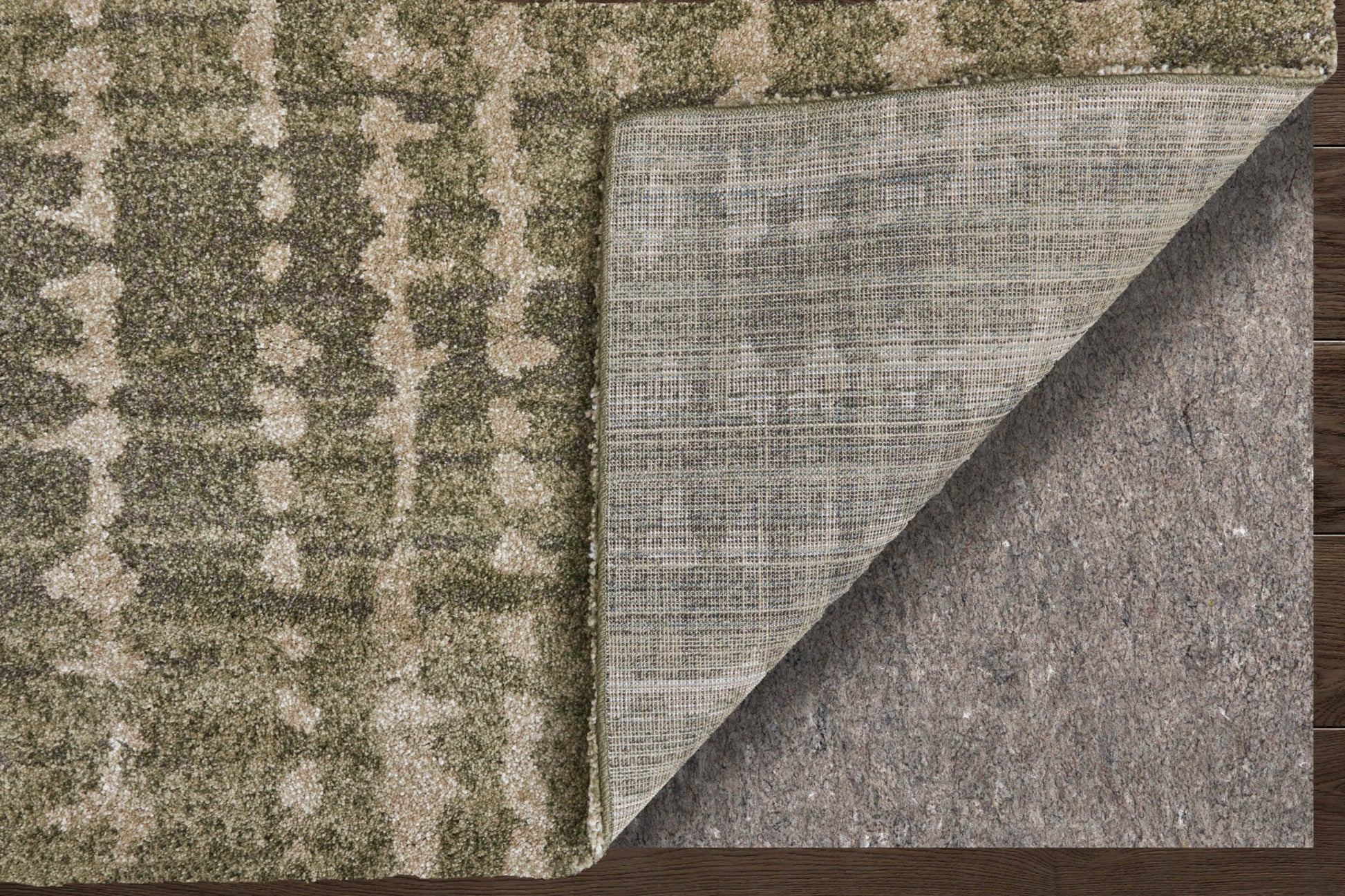 8' Green And Tan Abstract Runner Rug-3
