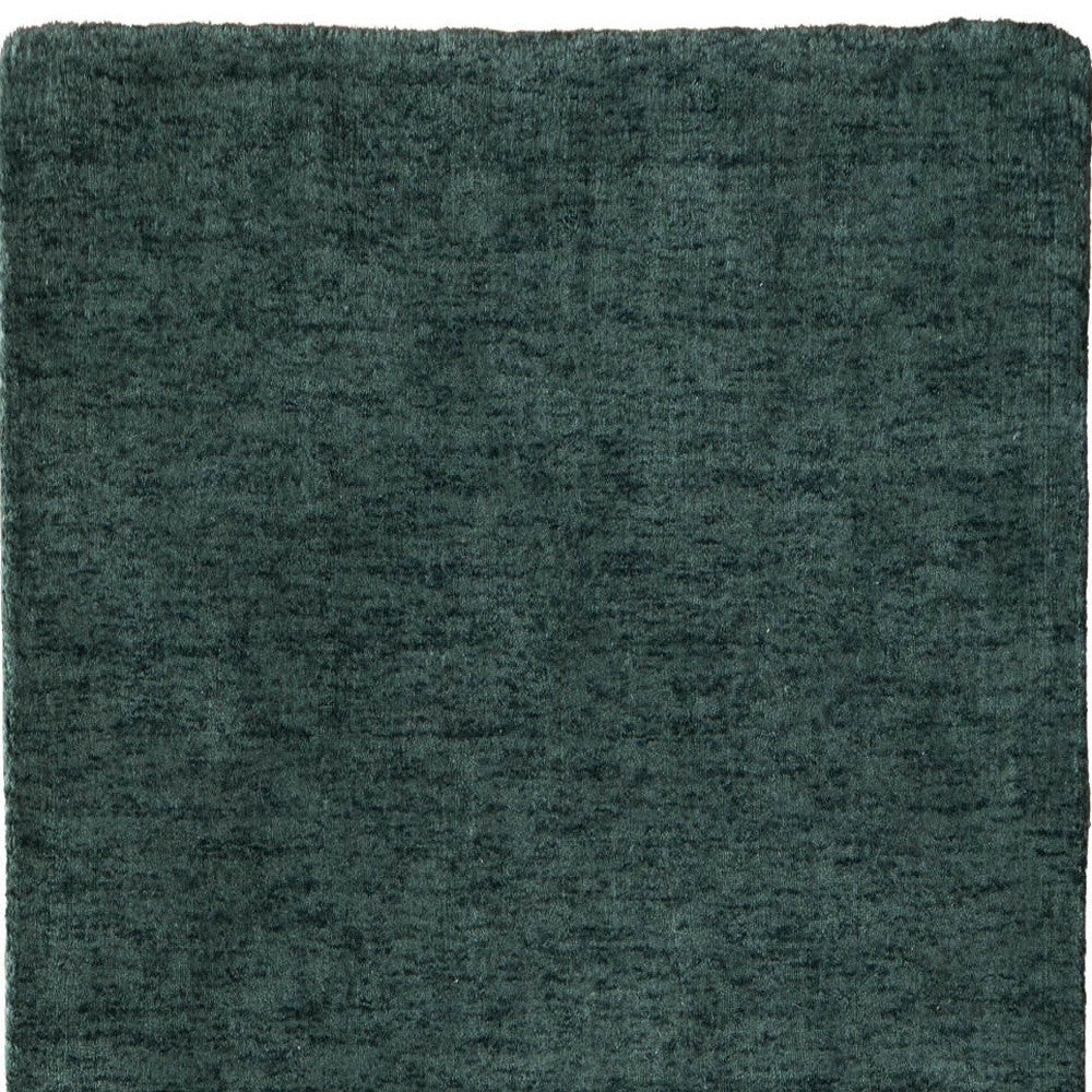8' Green Hand Woven Runner Rug-3