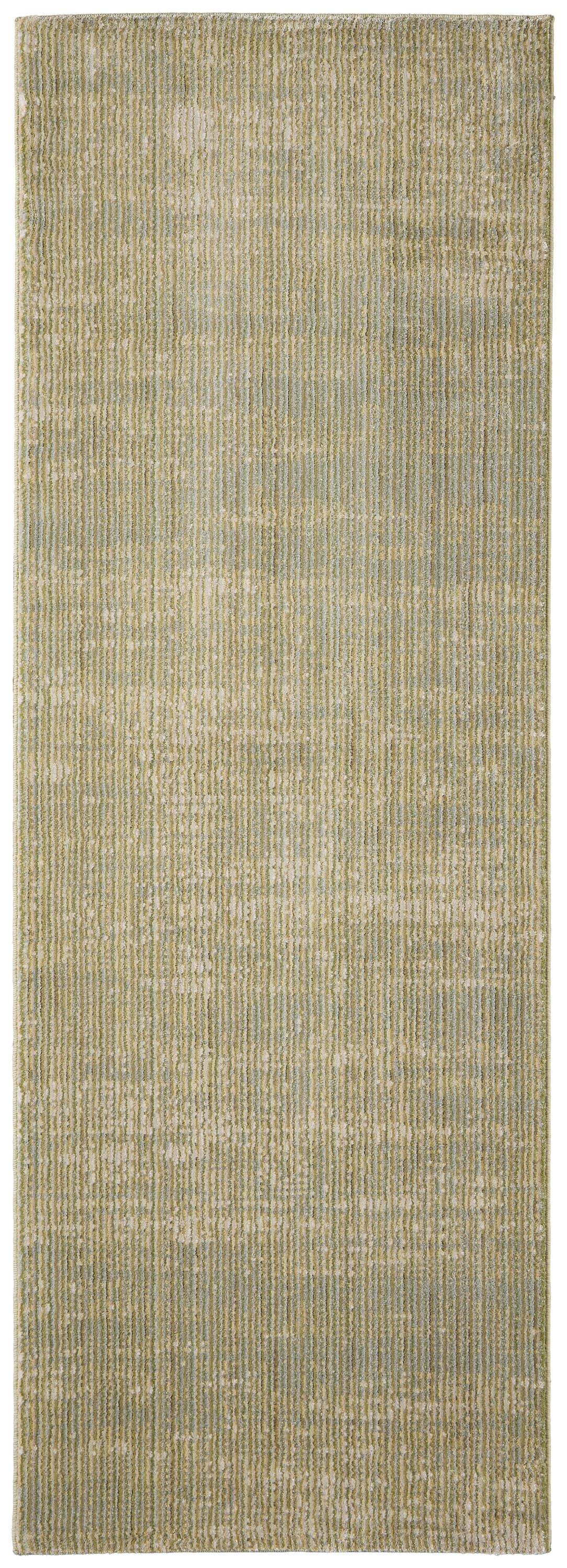 8' Green And Tan Runner Rug-1