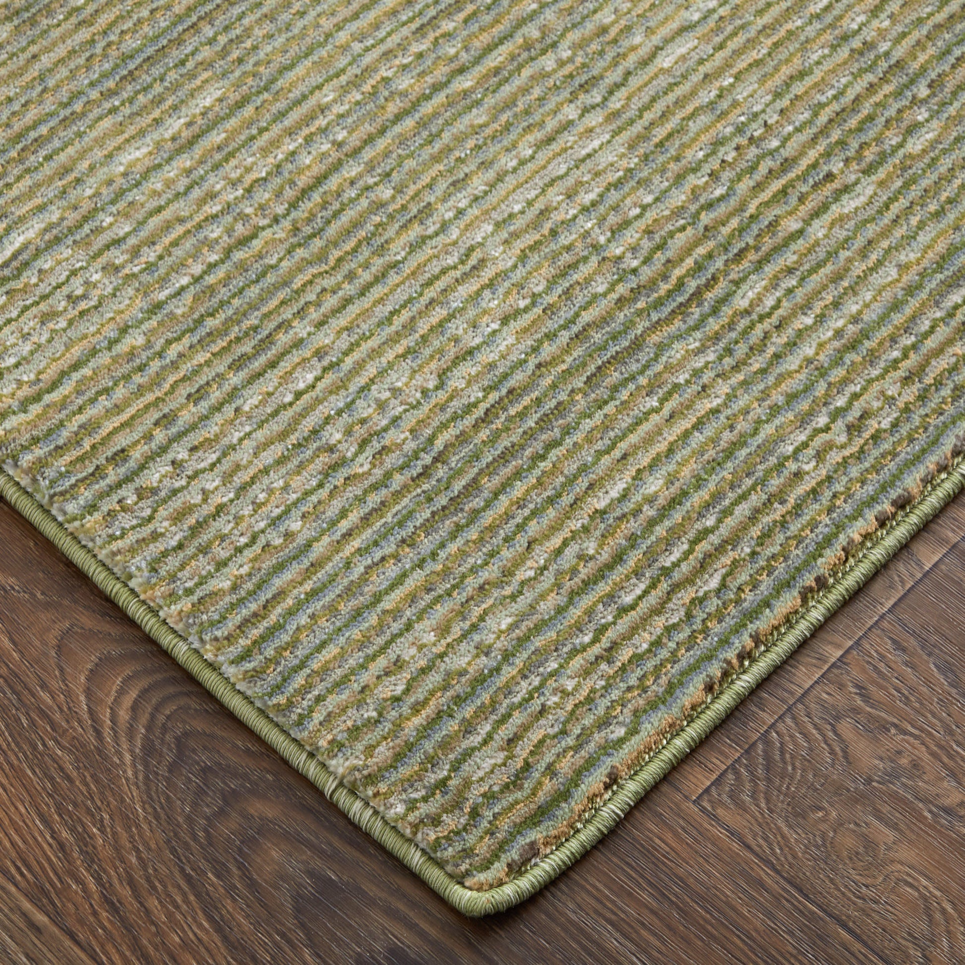 8' Green And Tan Runner Rug-8