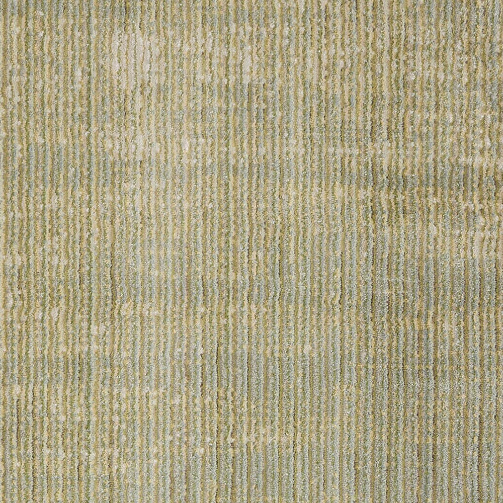 8' Green And Tan Runner Rug-3