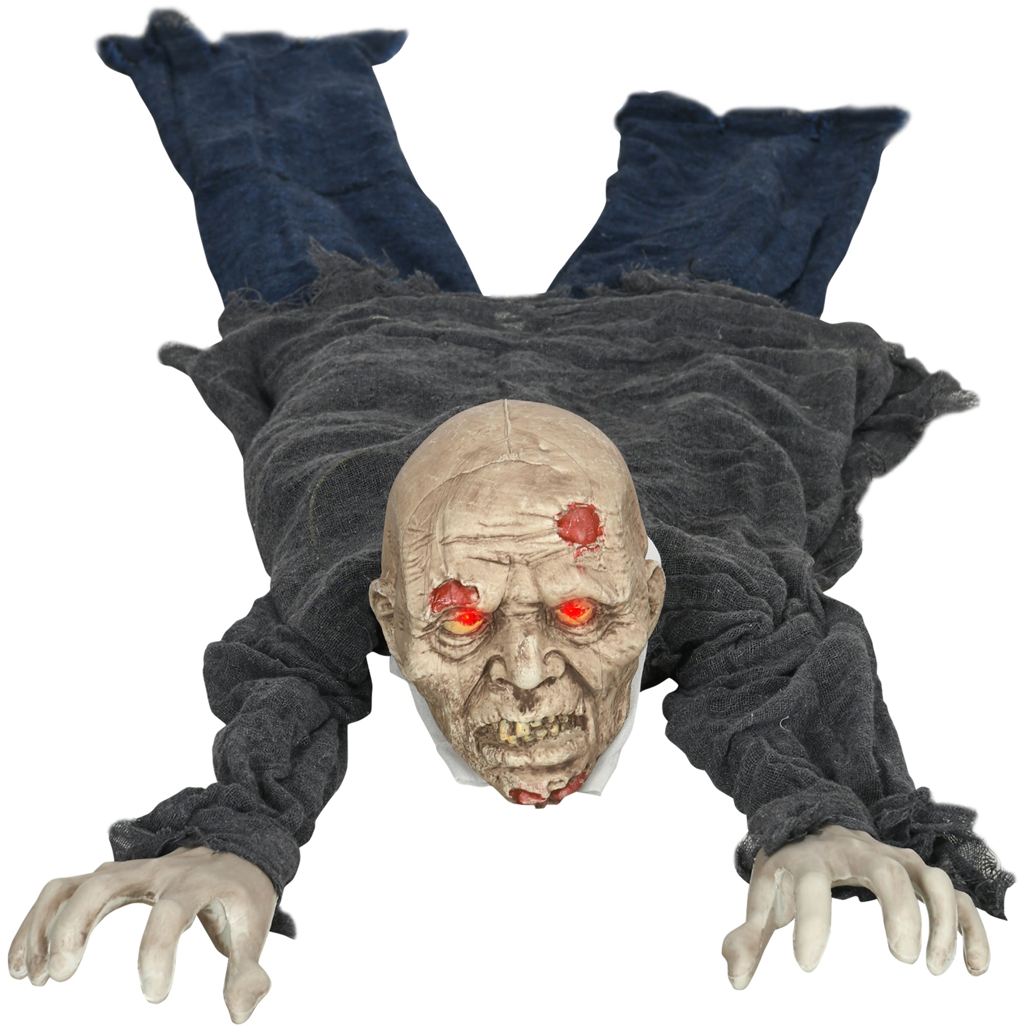 62" Animated Crawling Zombie Halloween Decoration-Home Furnishings > Holiday & Seasonal > Halloween Decorations-DECOROLALA