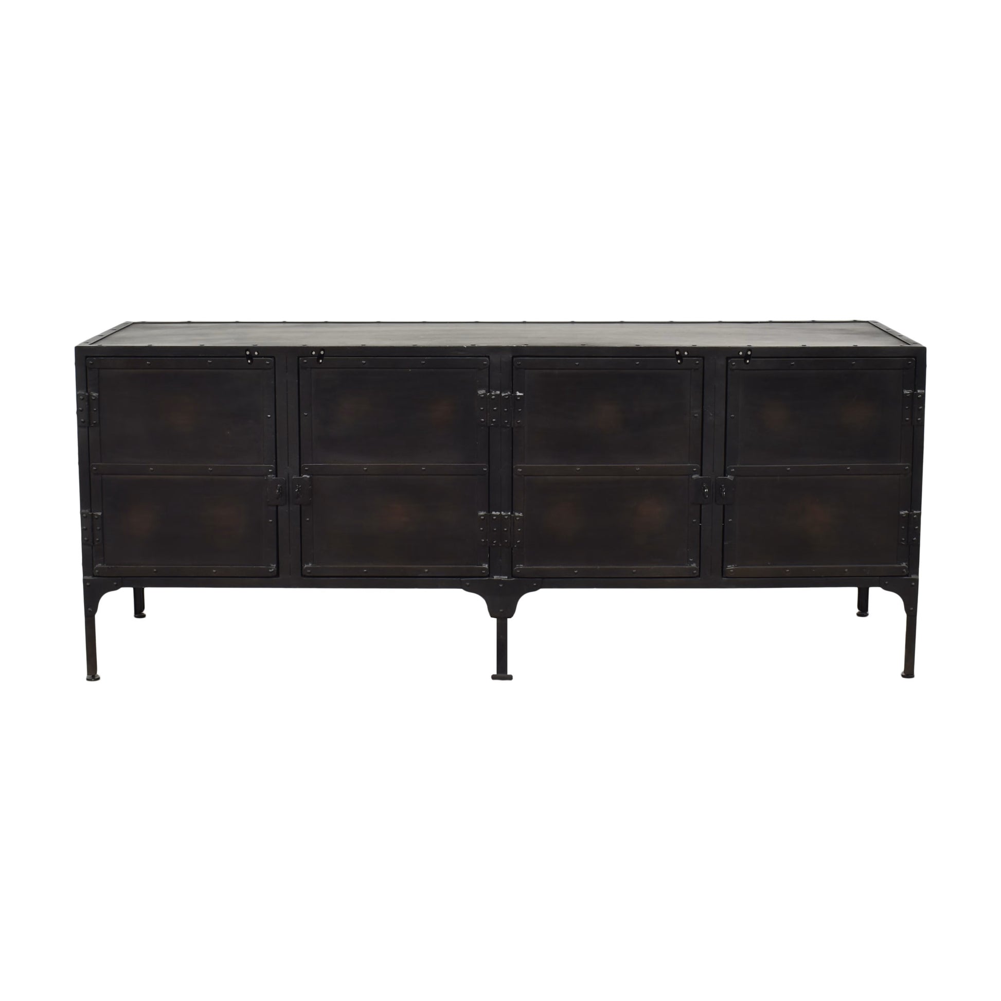 62" Black Iron Sideboard Console Cabinet-Sideboards-DECOROLALA