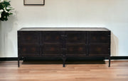 62" Black Iron Sideboard Console Cabinet-Sideboards-DECOROLALA