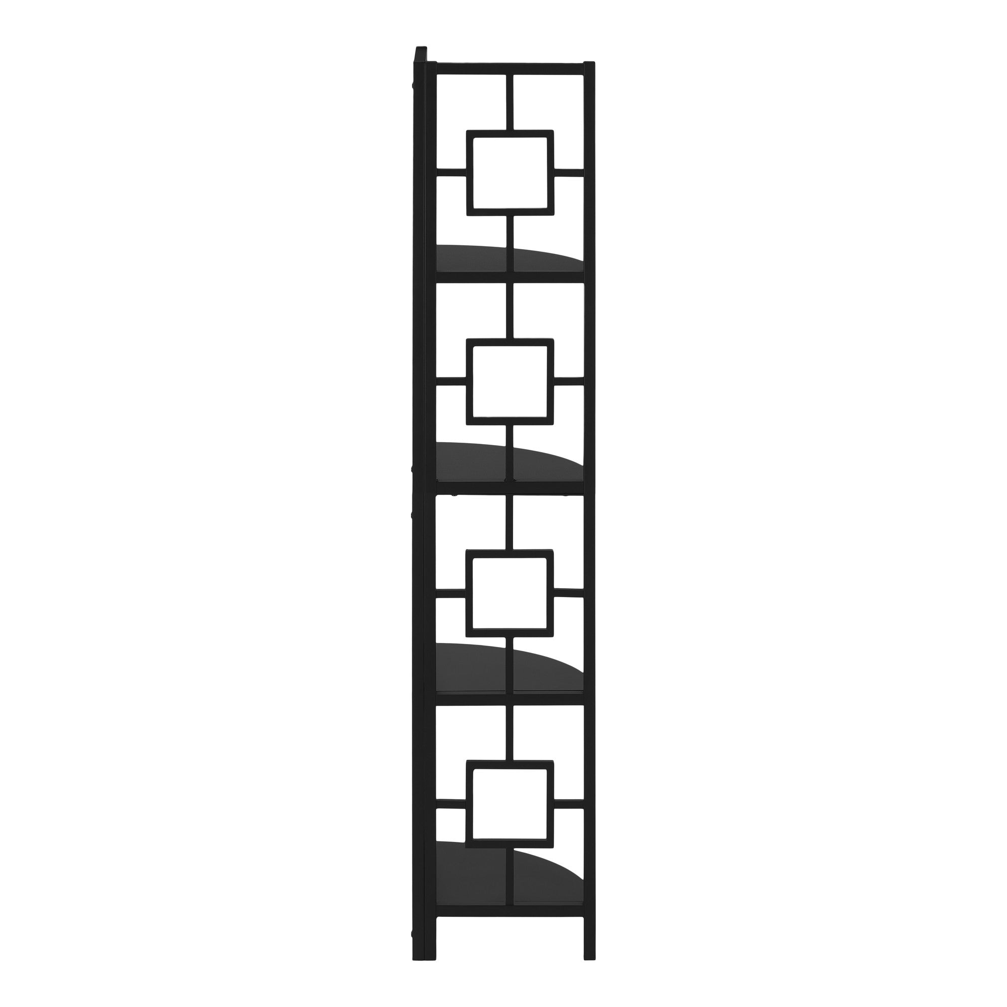 62" Black Metal Corner Bookcase-Bookcases-DECOROLALA