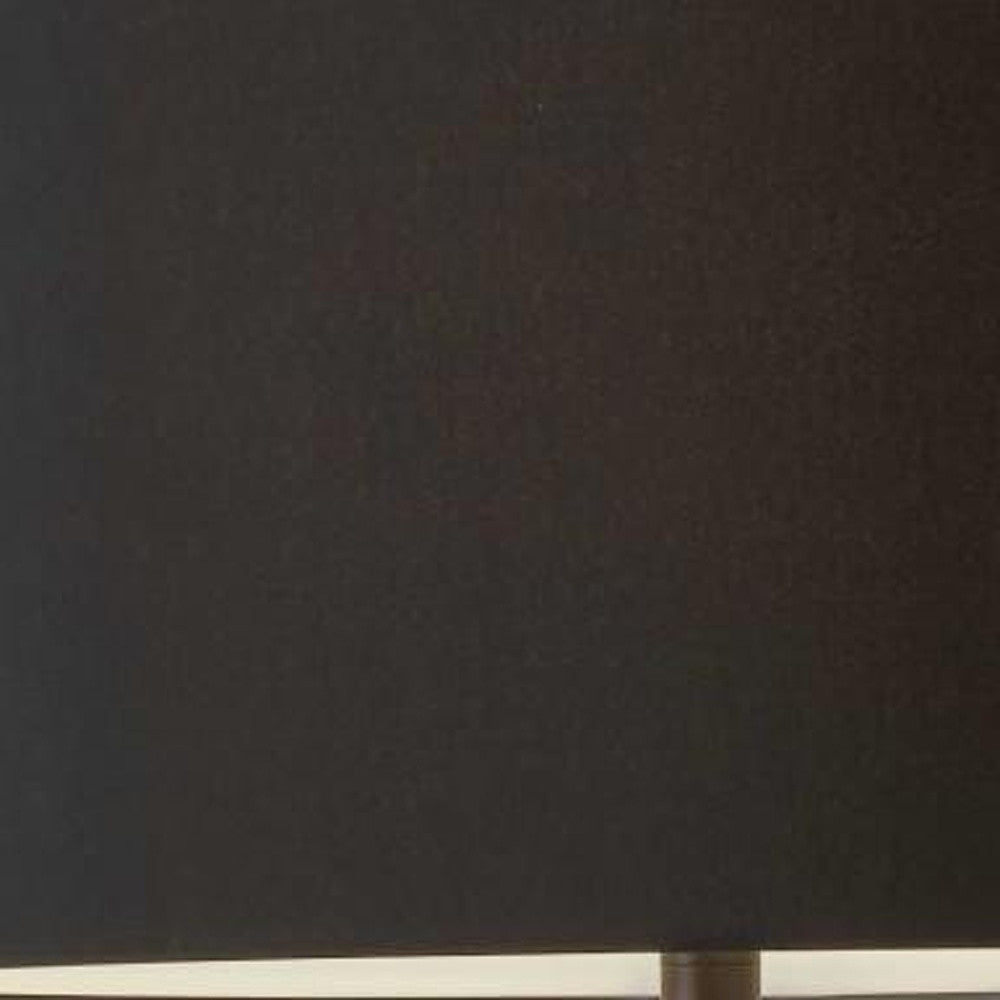 62" Black Tripod Floor Lamp With Black Fabric Drum Shade-Floor Lamps-DECOROLALA