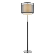 62" Floor Lamp With Black And White Fabric Drum Shade-Floor Lamps-DECOROLALA