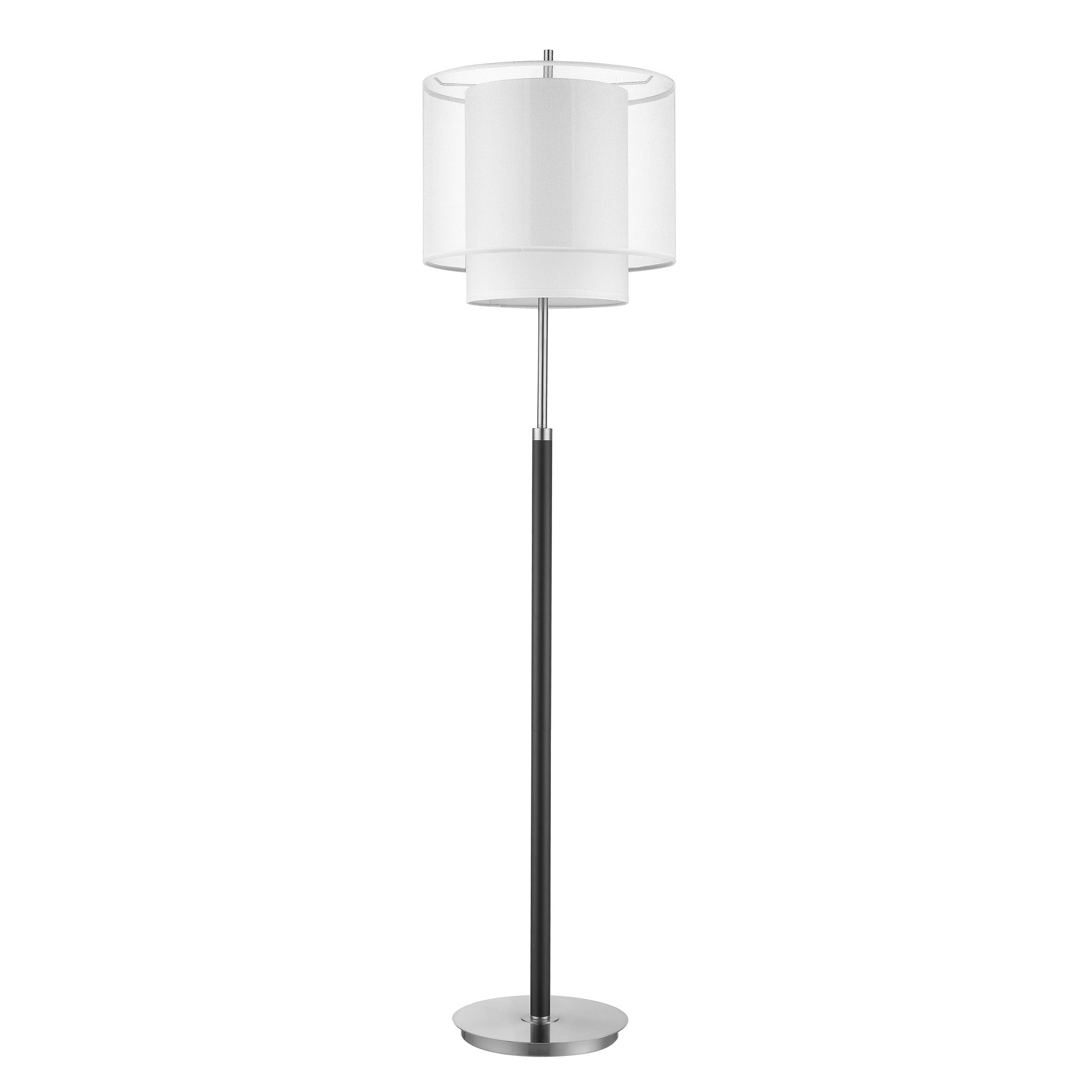 62" Floor Lamp With White Fabric Drum Shade-Floor Lamps-DECOROLALA