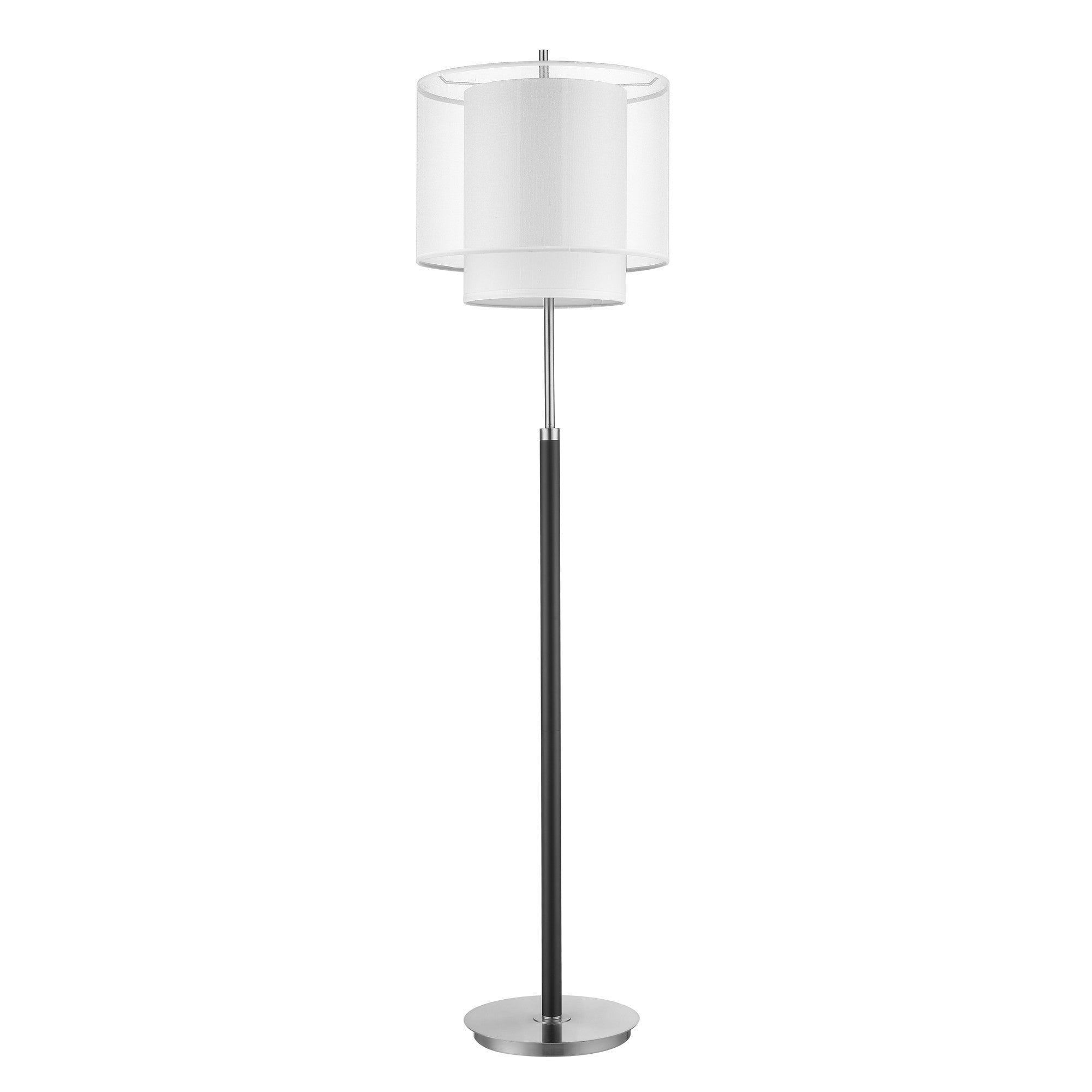 62" Floor Lamp With White Fabric Drum Shade-Floor Lamps-DECOROLALA