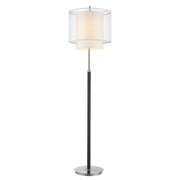 62" Floor Lamp With White Fabric Drum Shade-Floor Lamps-DECOROLALA