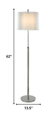 62" Floor Lamp With White Fabric Empire Shade-Floor Lamps-DECOROLALA