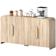 62" Sideboard Buffet Cabinet - Natural Wood Modern Storage-DECOROLALA