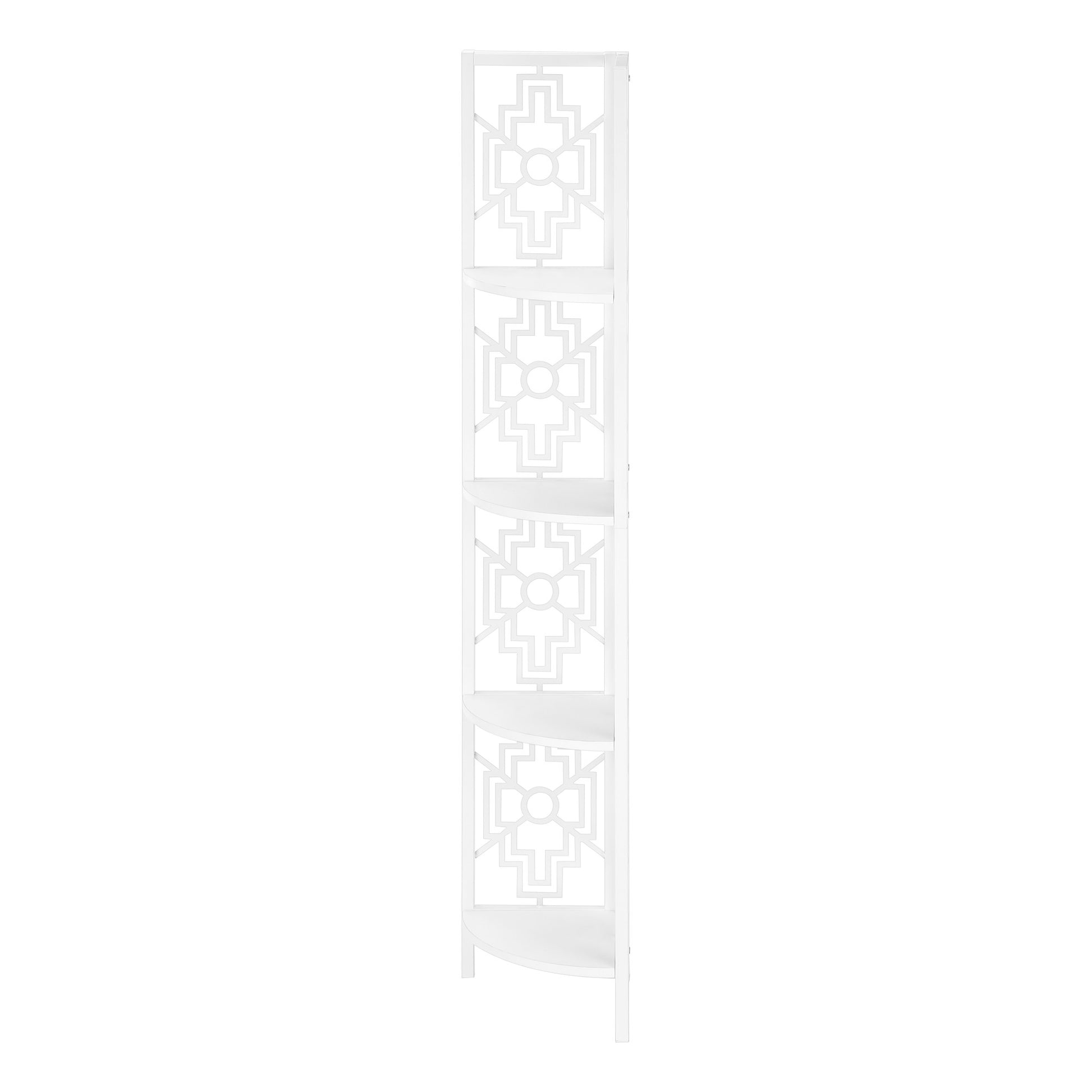 62" White Metal Corner Bookcase-Bookcases-DECOROLALA