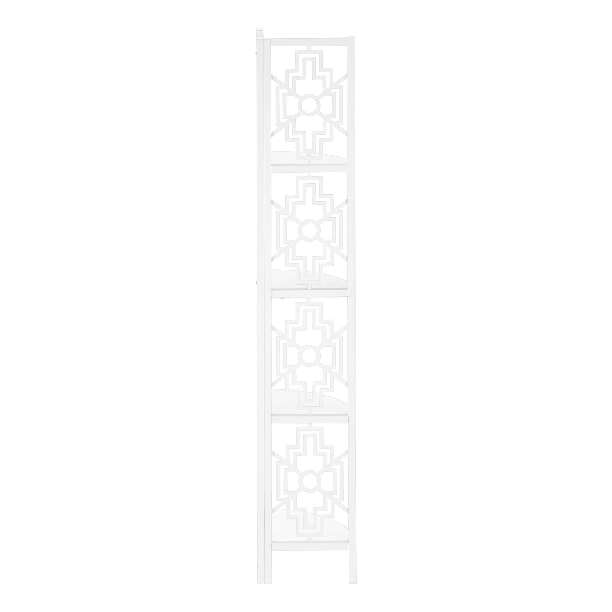 62" White Metal Corner Bookcase-Bookcases-DECOROLALA