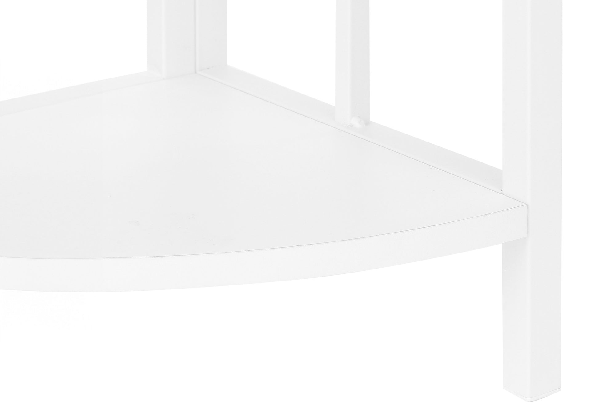 62" White Metal Corner Bookcase-Bookcases-DECOROLALA