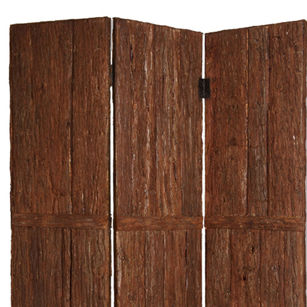 62" X 72" Brown Wood Tahoe Screen-Room Dividers-DECOROLALA