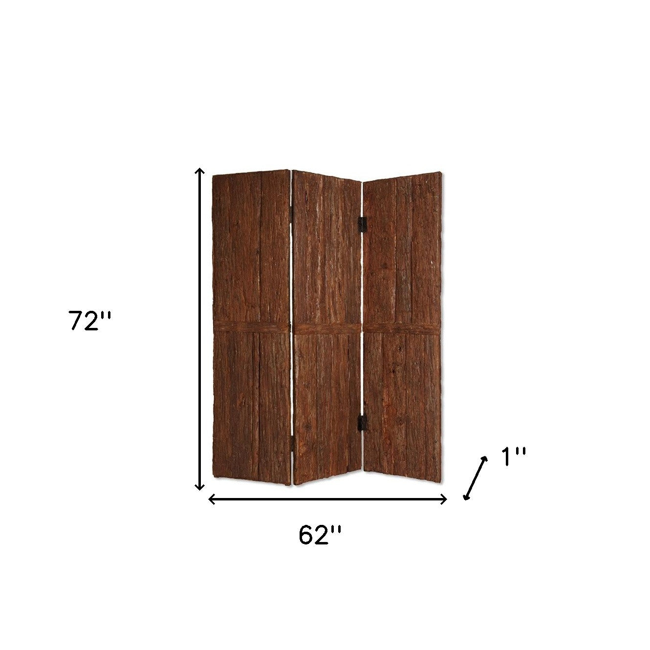 62" X 72" Brown Wood Tahoe Screen-Room Dividers-DECOROLALA