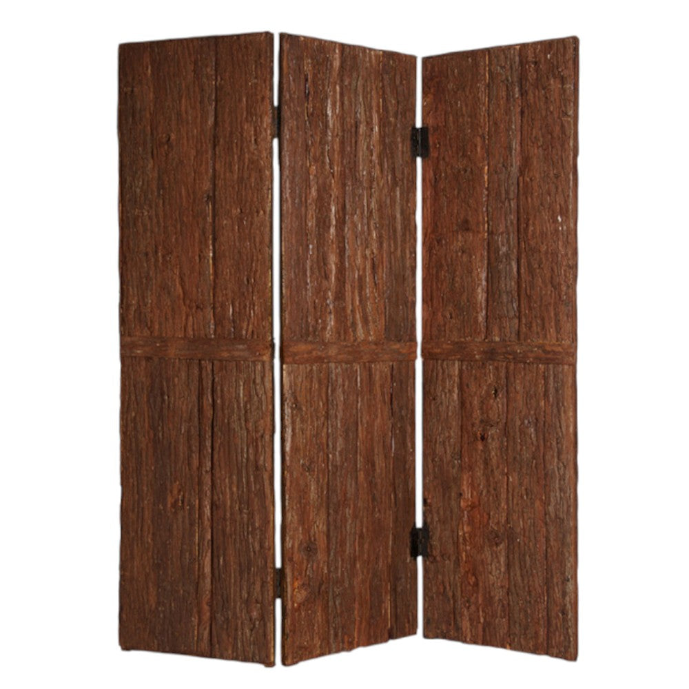 62" X 72" Brown Wood Tahoe Screen-Room Dividers-DECOROLALA